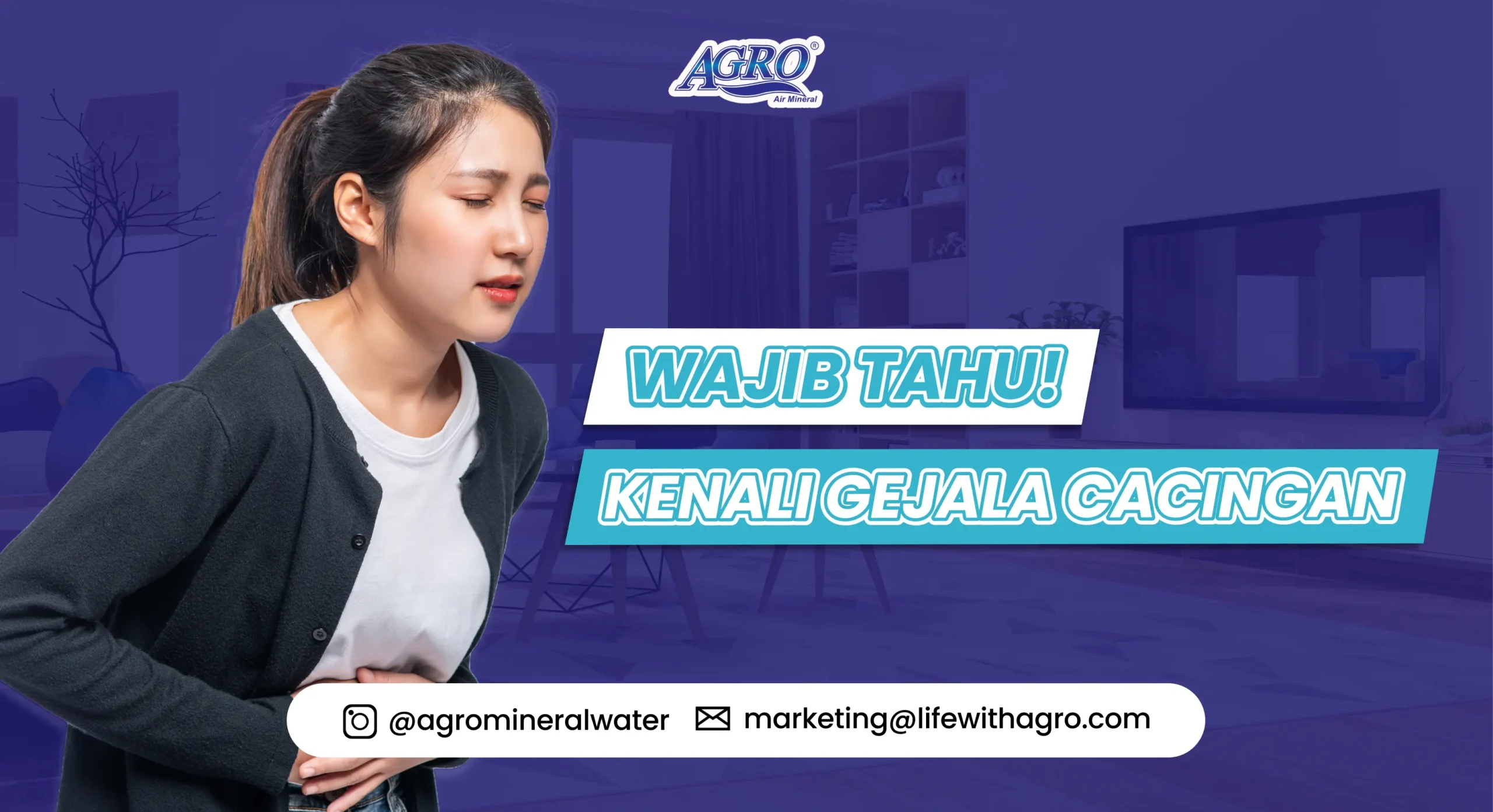 Wanita memegang perut karena sakit, ilustrasi gejala cacingan yang sering tidak disadari. Edukasi kesehatan tentang pencegahan dan tanda-tanda cacingan.